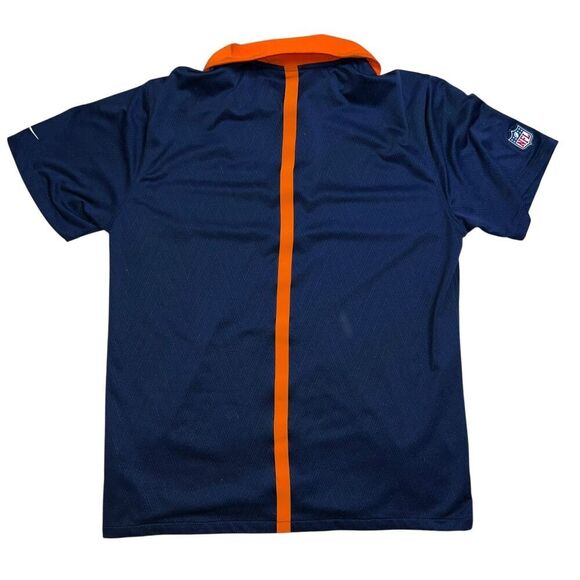 Nike Denver Broncos Dri Fit Polo Shirt Short Sleeve Chest Logo Blue Orange - Picture 3 of 8